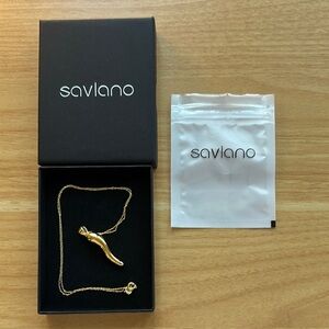 Sterling Silver 18K Gold Plated Italian Cornciello Pendant Necklace